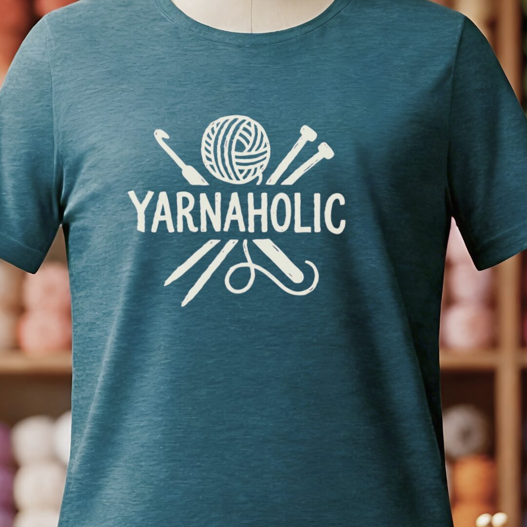 Yarnaholic T-Shirt Teal Blue t-shirt