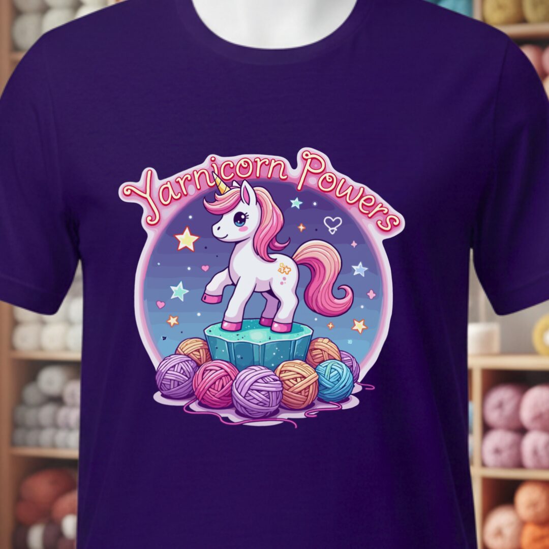Yarnicorn Powers T-Shirt Purple t-shirt