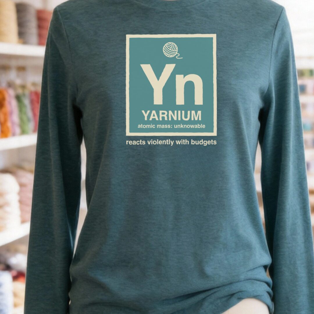 Yarnium Long Sleeve Tee Teal Blue t-shirt