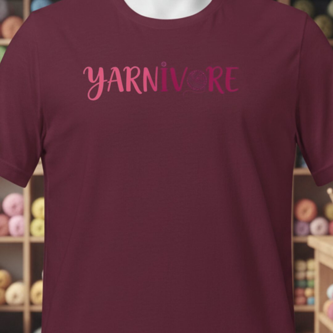 Yarnivore T-Shirt Maroon t-shirt