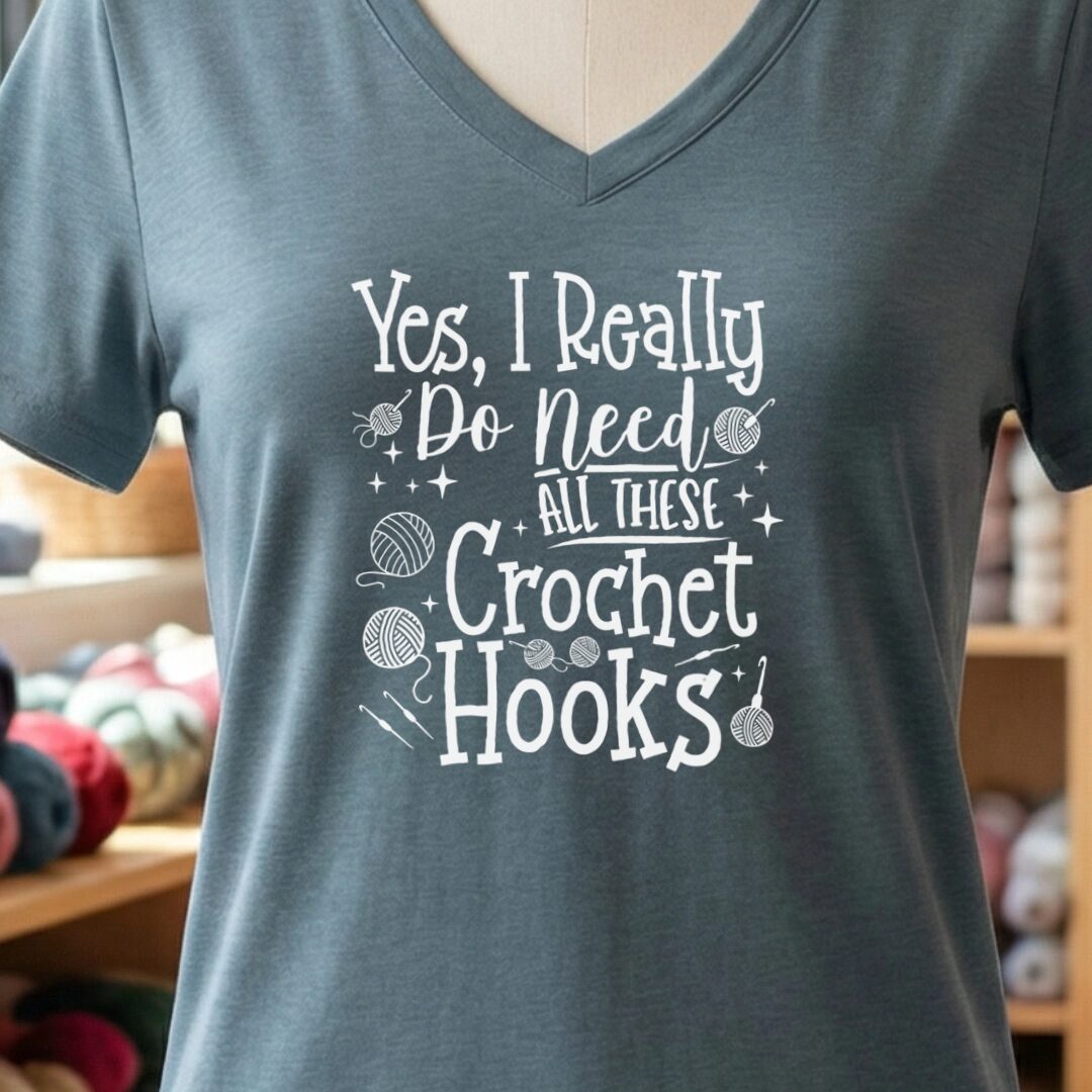 Yes I really Need These Hooks V-Neck T-Shirt Slate t-shirt