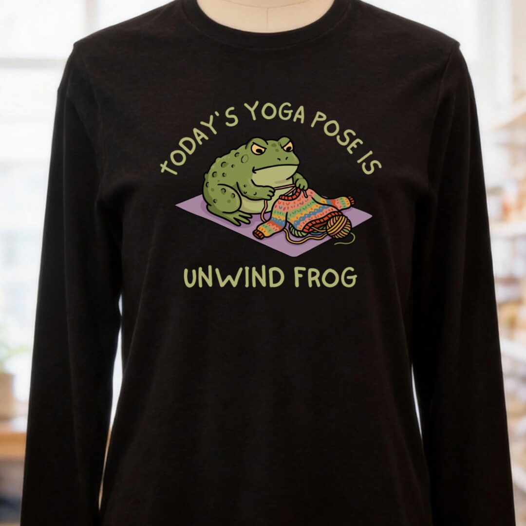 Yoga Pose Long Sleeve Tee Black t-shirt