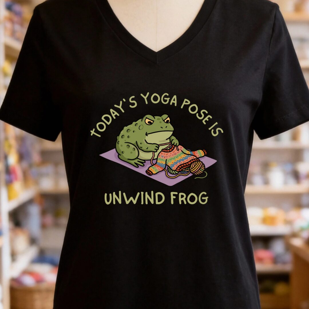 Yoga Pose V-Neck T-Shirt Black t-shirt