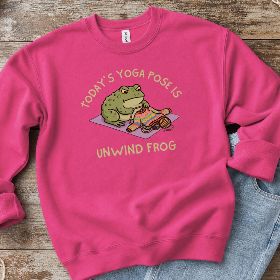 Yoga Pose Sweatshirt Bright Pink t-shirt