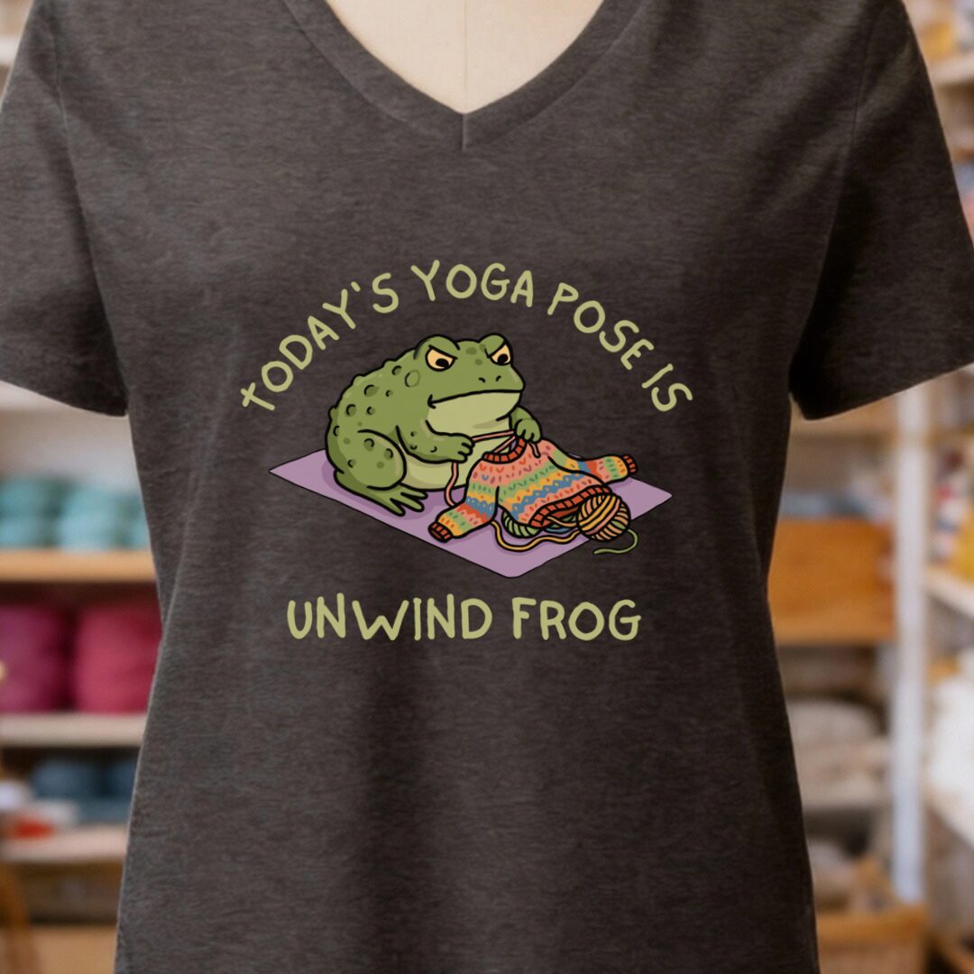 Yoga Pose V-Neck T-Shirt Dark Grey t-shirt
