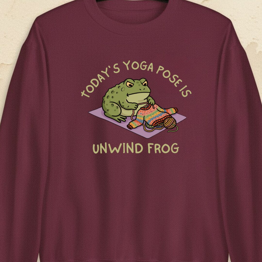 Yoga Pose Maroon Sweatshirt.jpg
