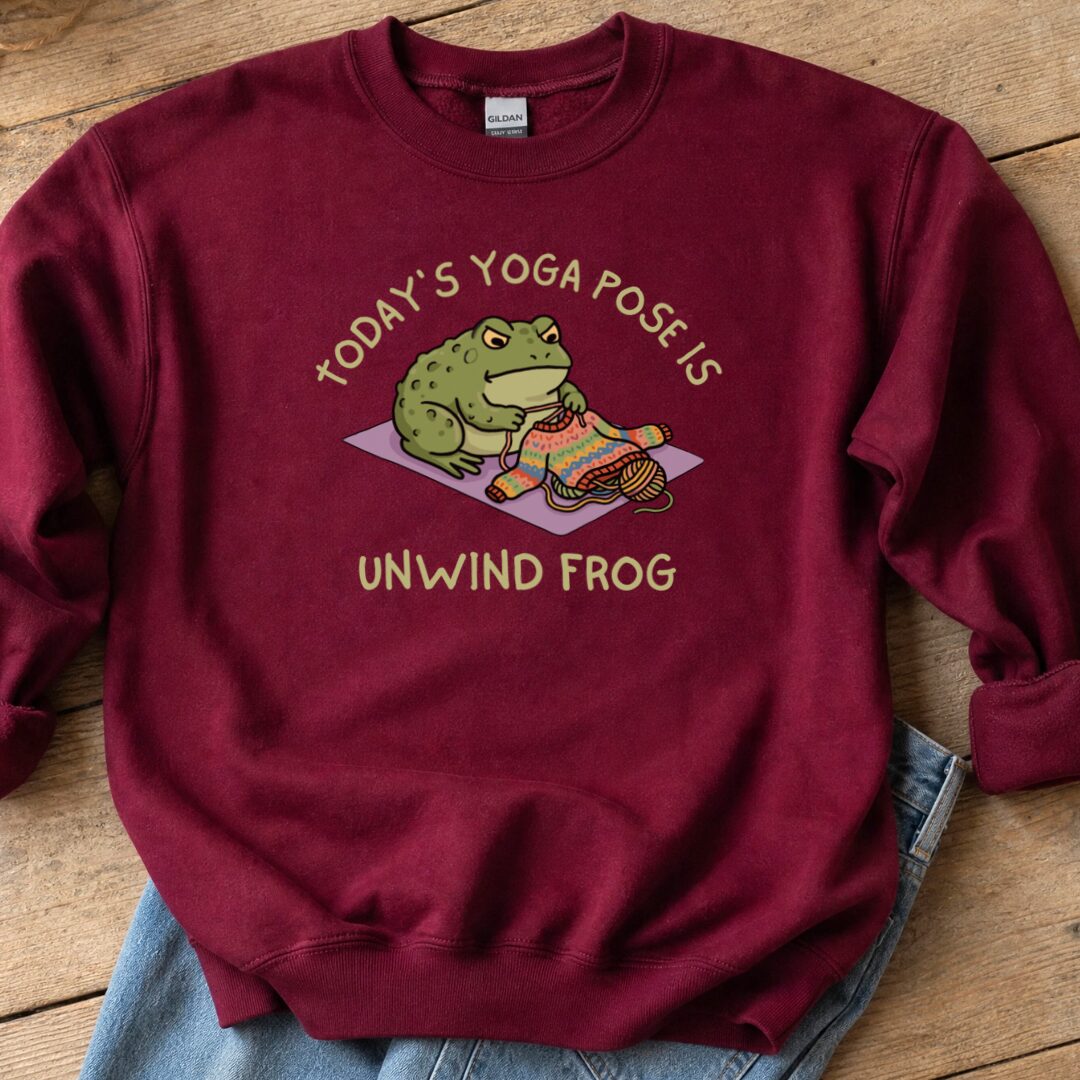 Yoga Pose Sweatshirt Maroon t-shirt