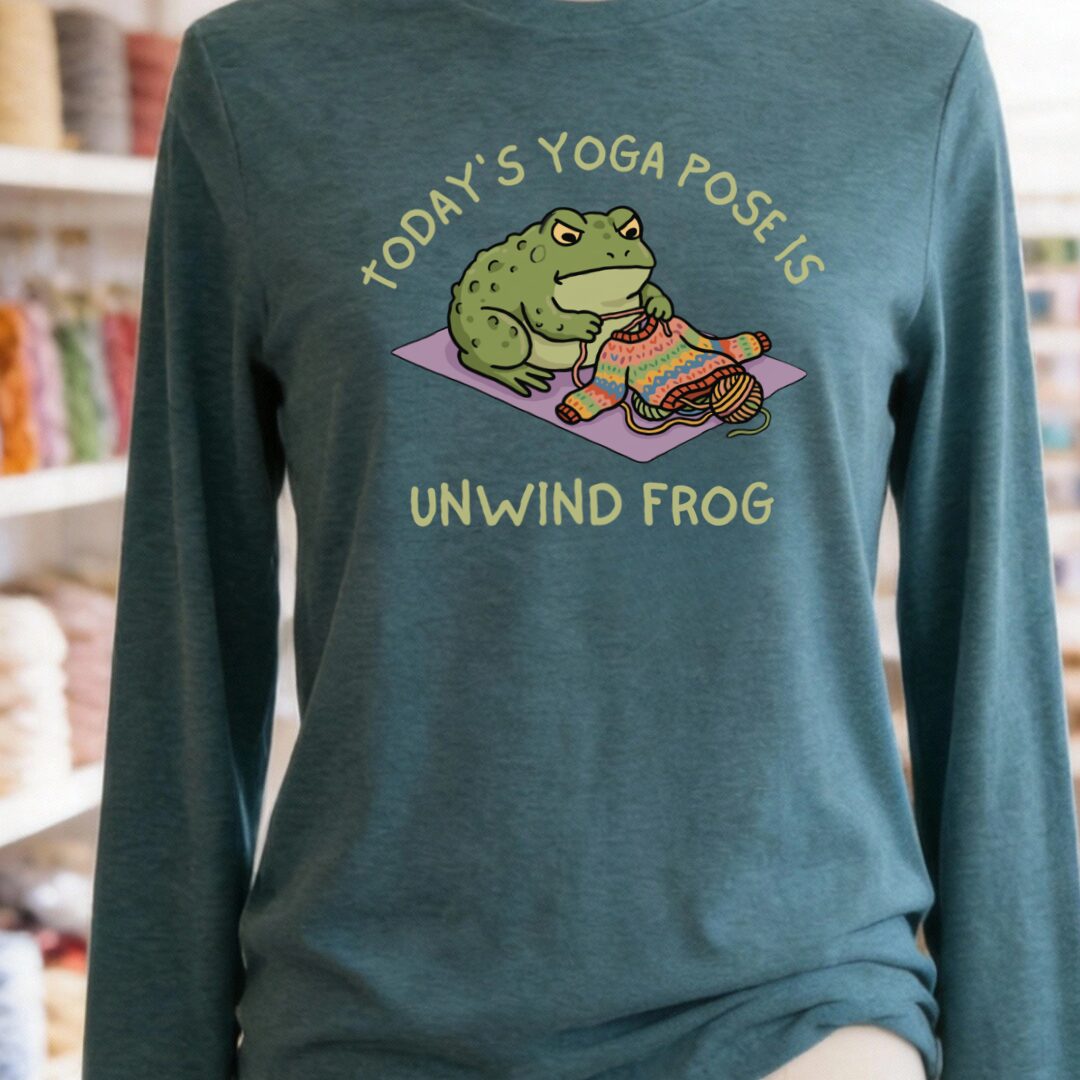 Yoga Pose Long Sleeve Tee Teal Blue t-shirt