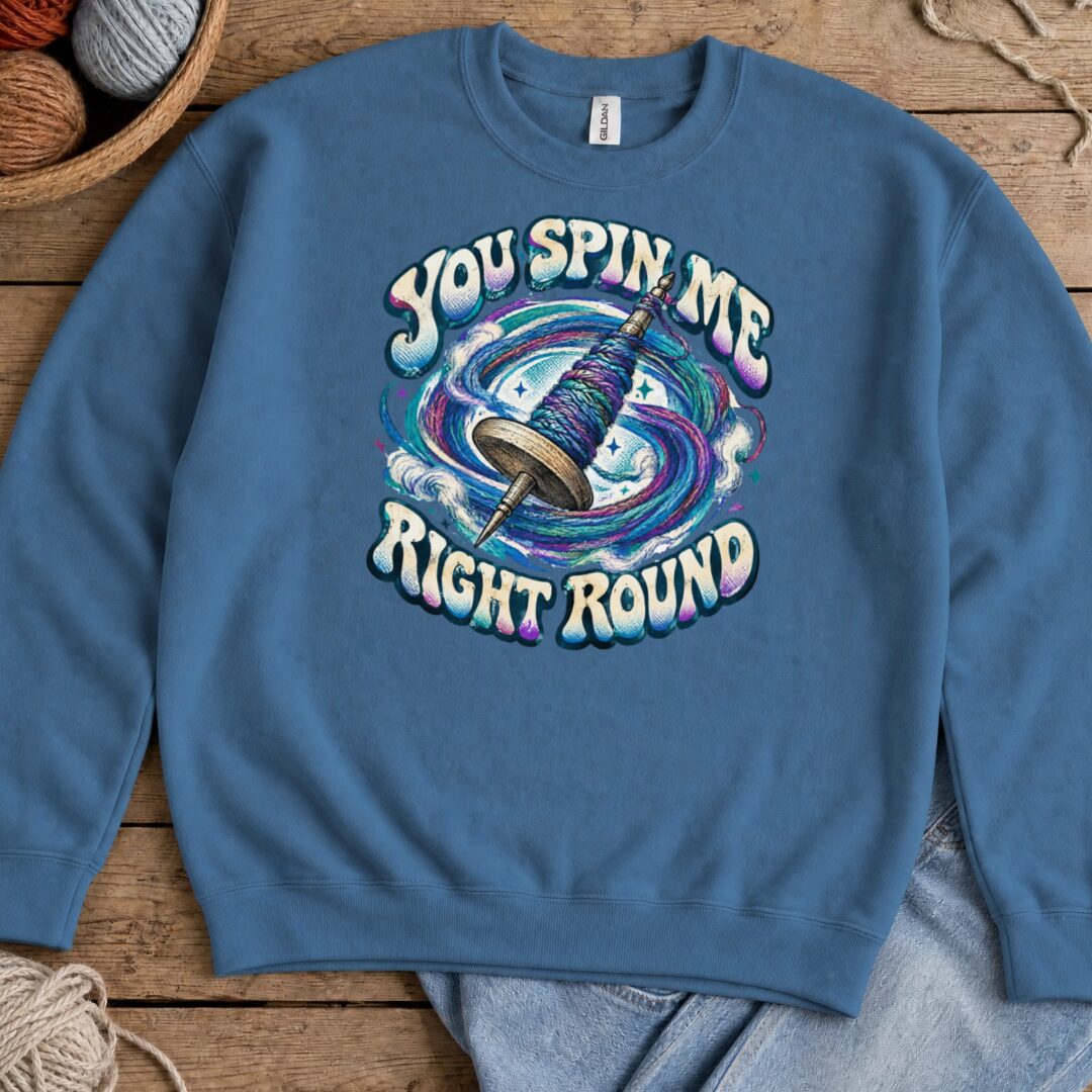 You Spin Me Sweatshirt Indigo Blue t-shirt