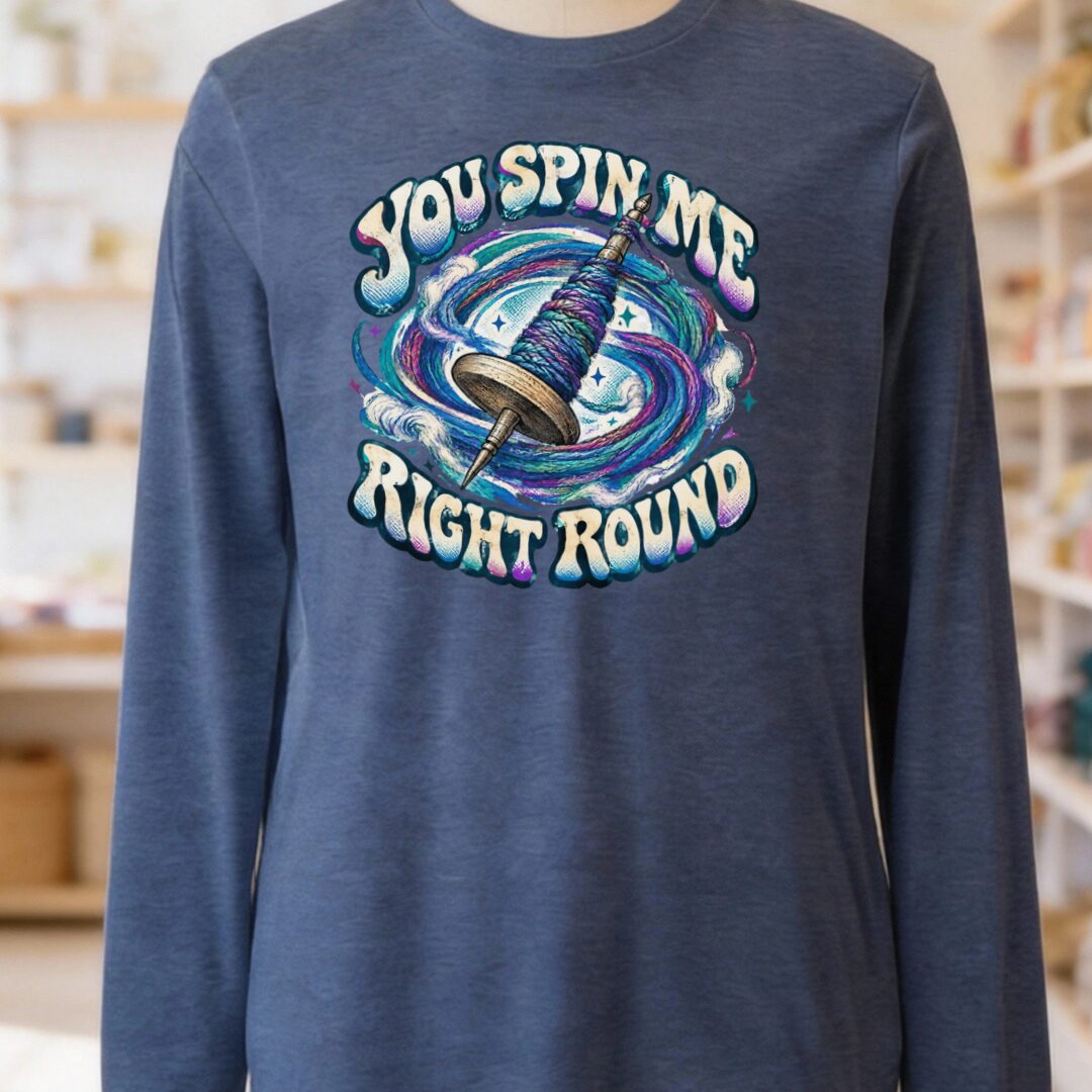 You Spin Me Long Sleeve Tee Navy t-shirt