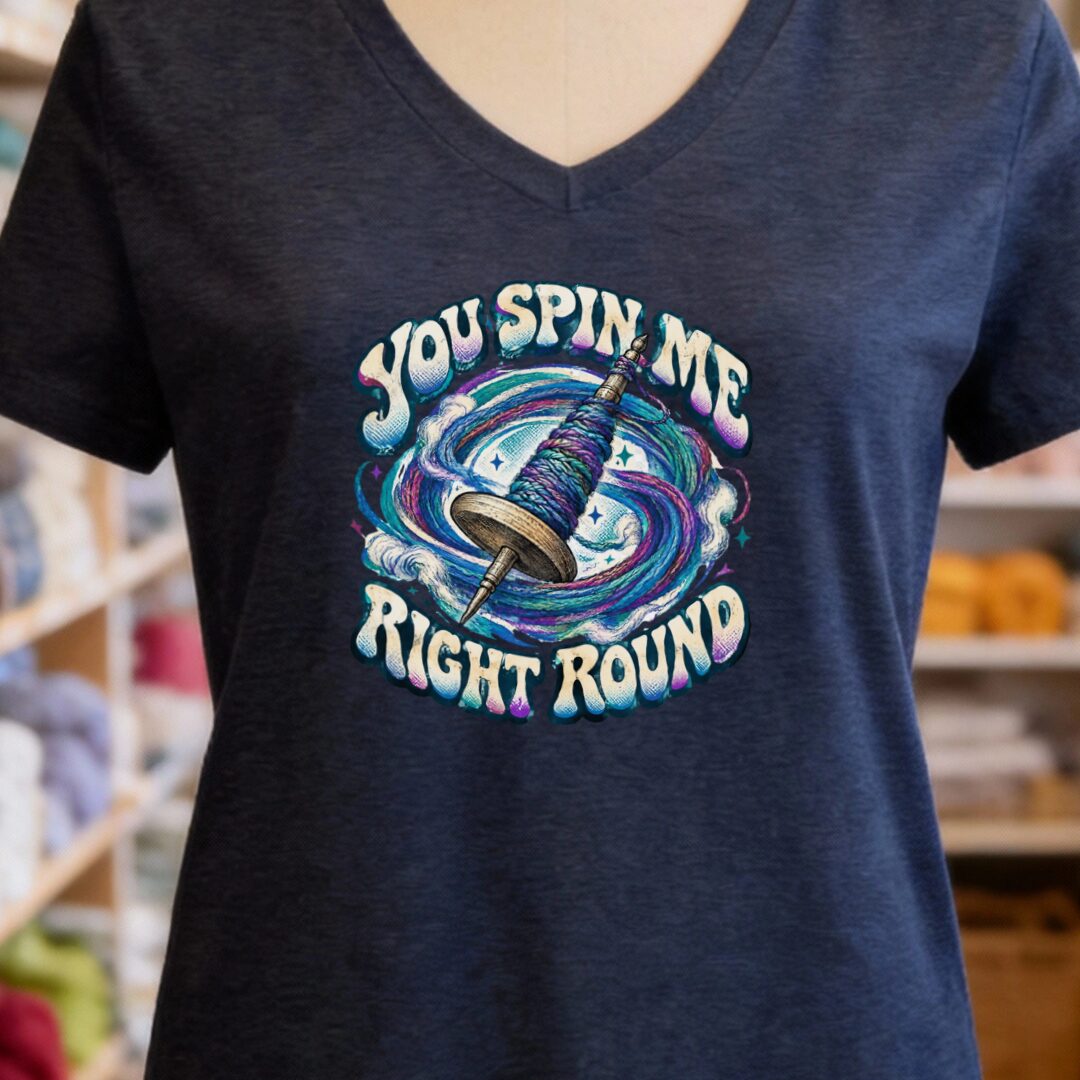 You Spin Me V-Neck T-Shirt Navy t-shirt