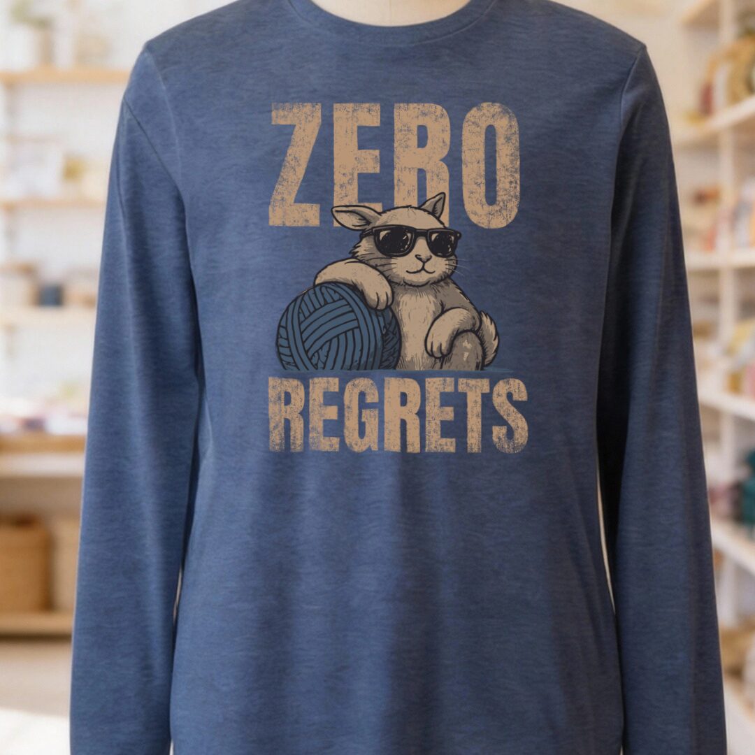 Zero Regrets Heather Navy Long Sleeve Tee.jpg