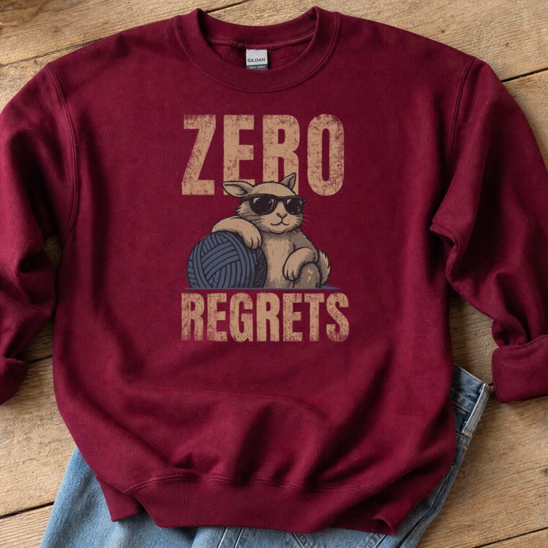 Zero Regrets Maroon Sweatshirt.jpg
