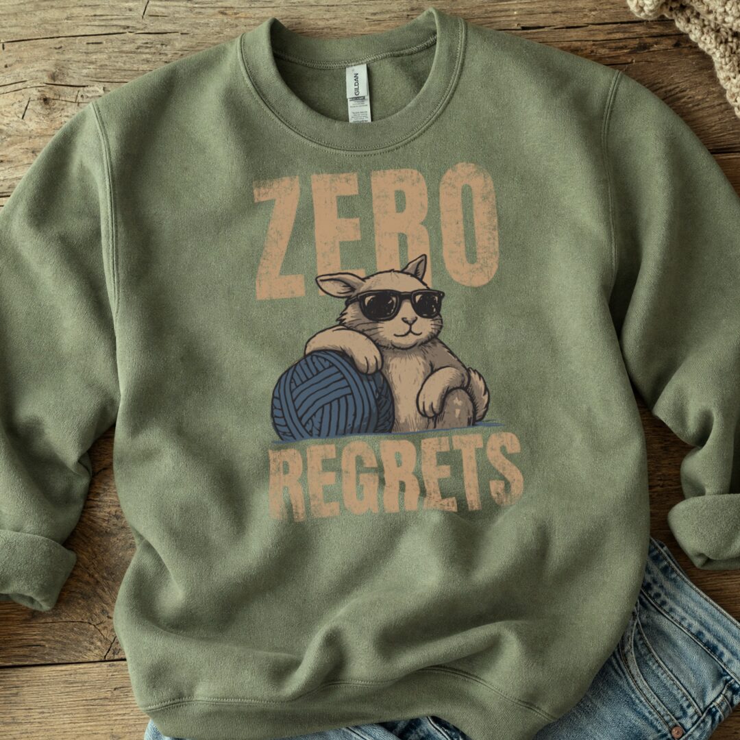 Zero Regrets Military Green Sweatshirt.jpg