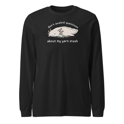 Axolotl Questions Long Sleeve Tee Black Heather / S