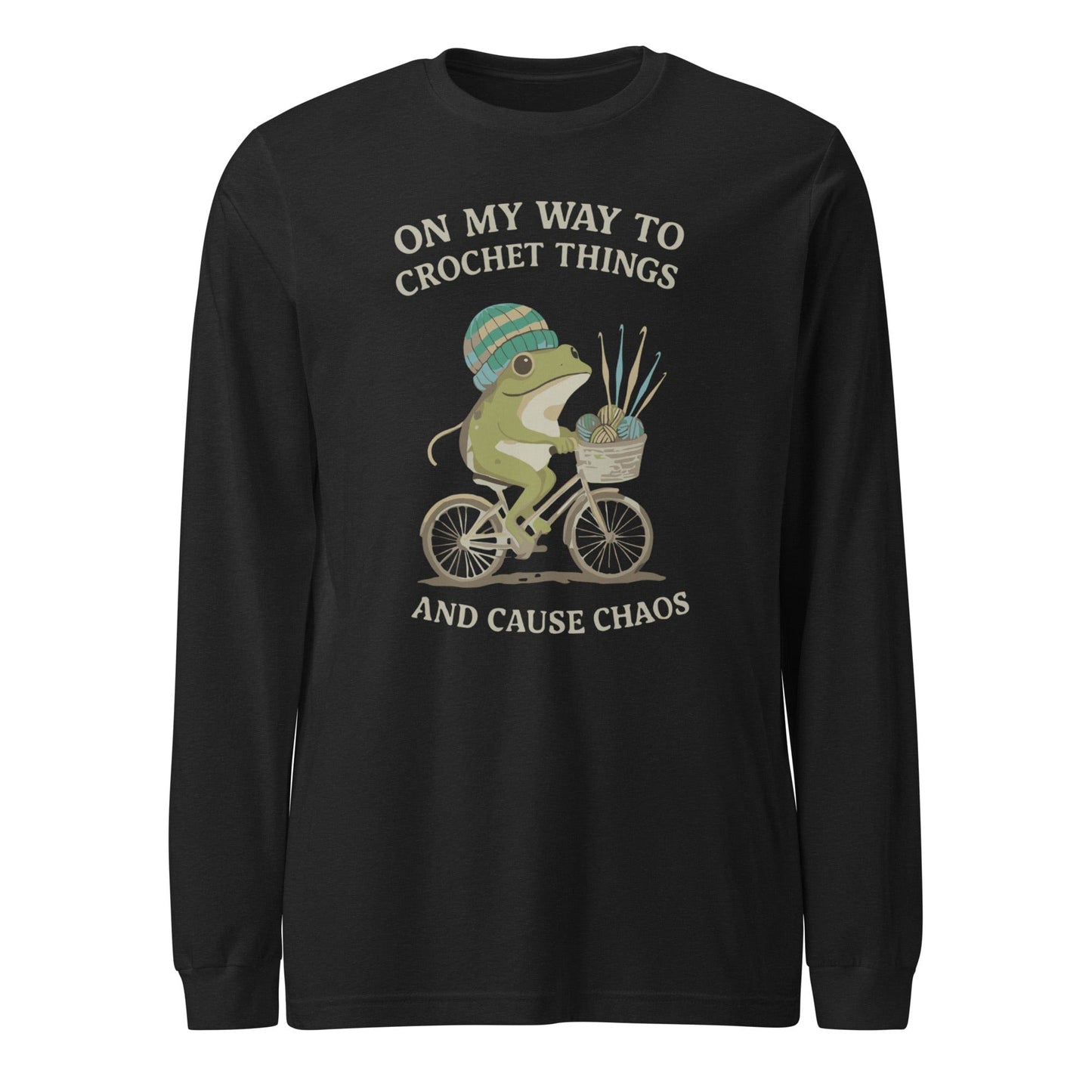 Crochet & Chaos Long Sleeve Tee Black Heather / S