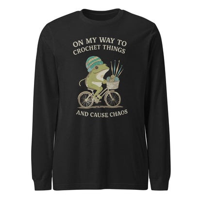 Crochet & Chaos Long Sleeve Tee Black Heather / S