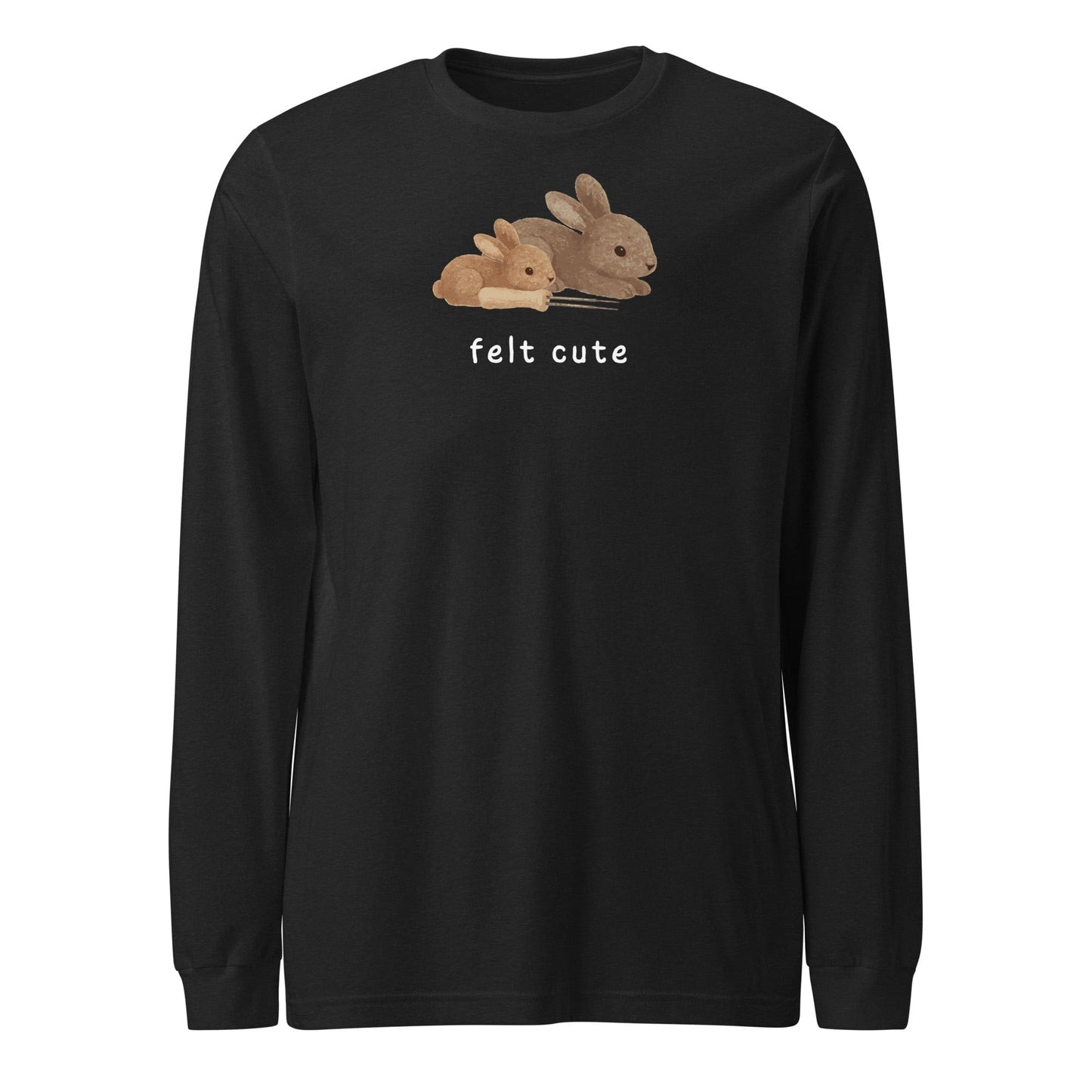 Felt Cute Long Sleeve Tee Black Heather / S
