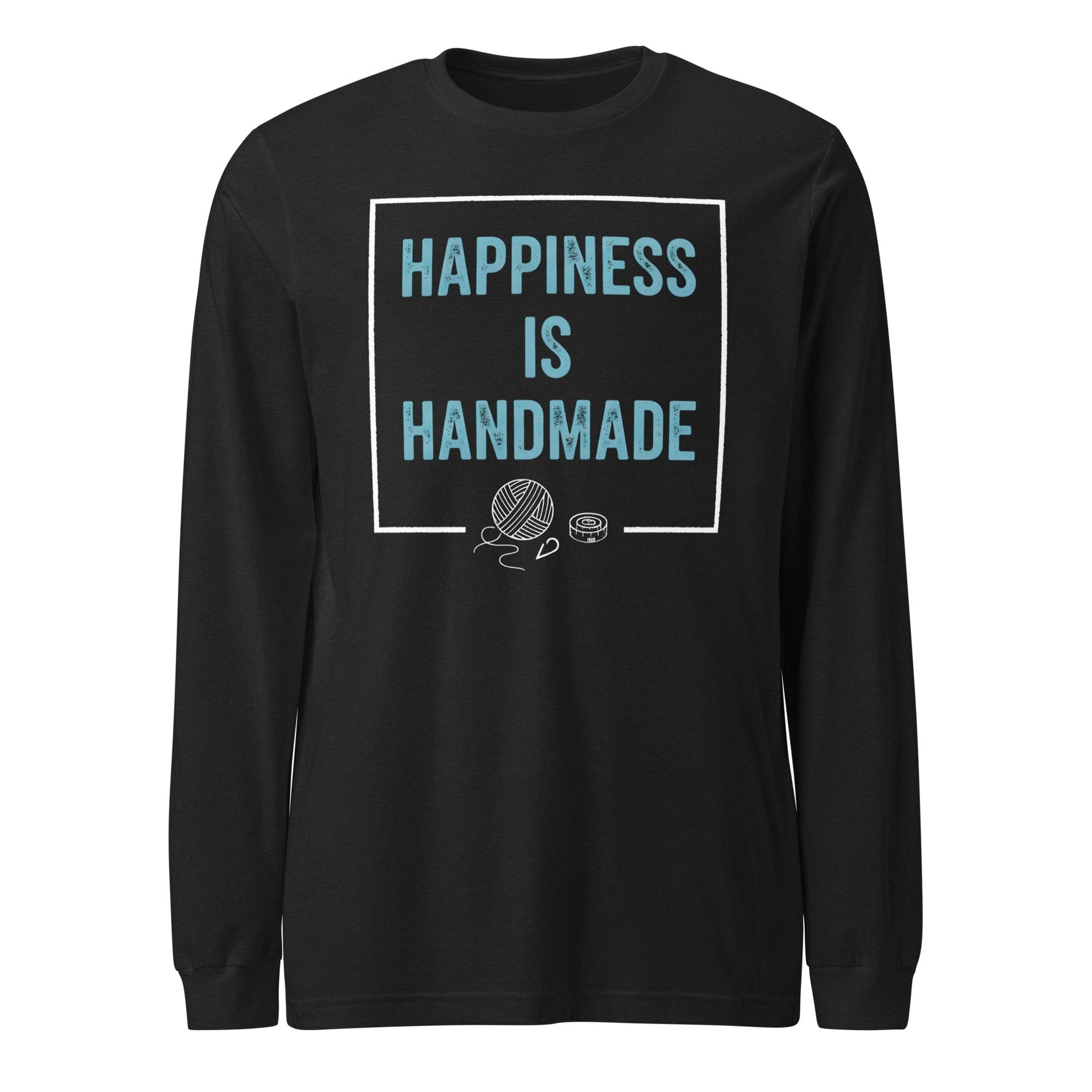 Happiness Is Handmade Long Sleeve Tee Black Heather / S