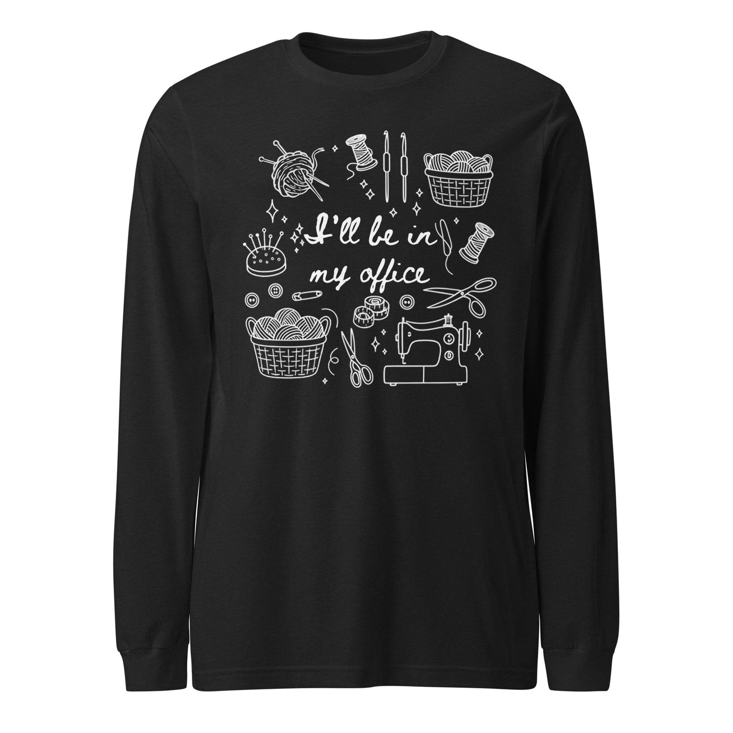 I'll Be In My Office Long Sleeve Tee Black Heather / S