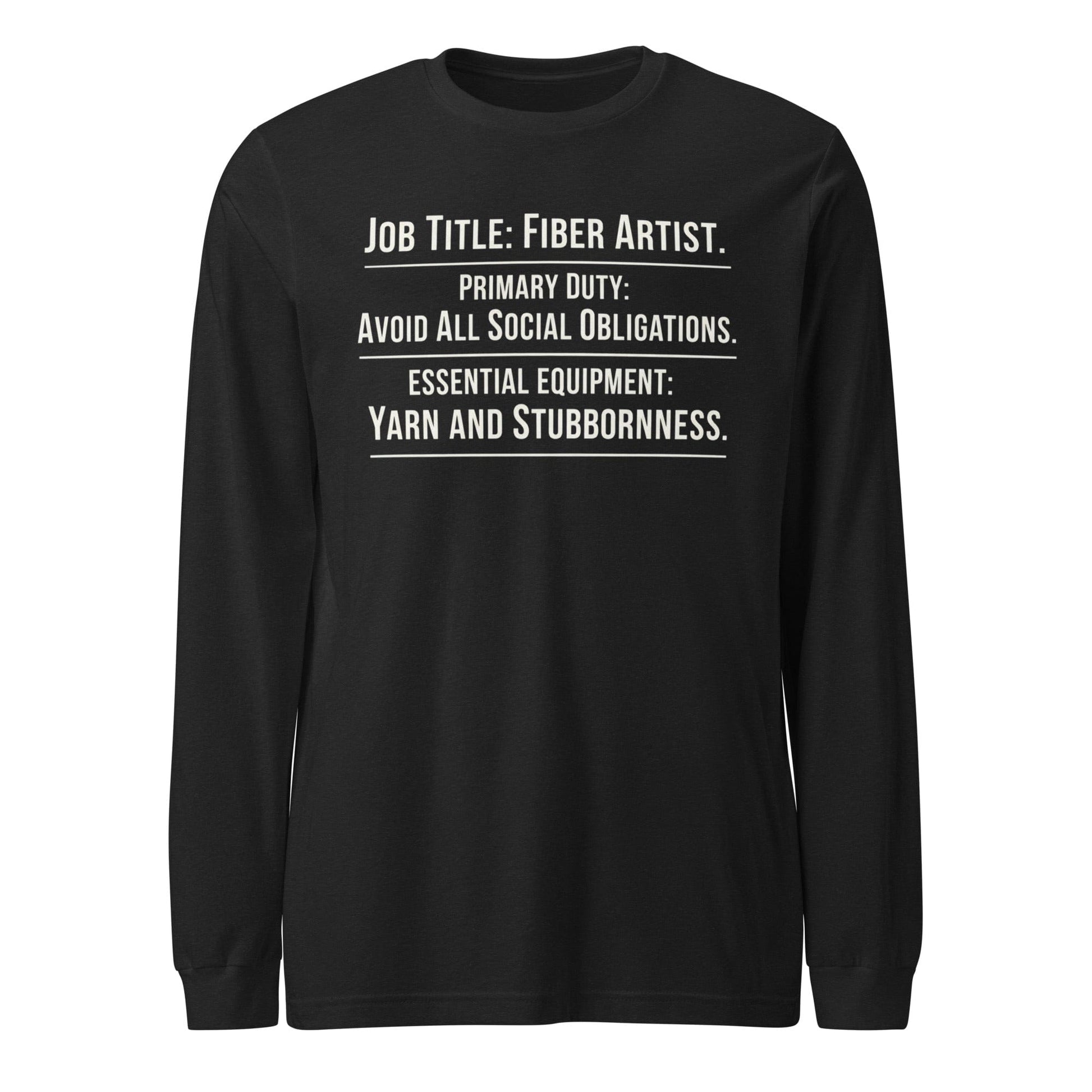 Job Title Long Sleeve Tee Black Heather / S