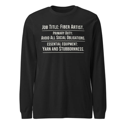 Job Title Long Sleeve Tee Black Heather / S