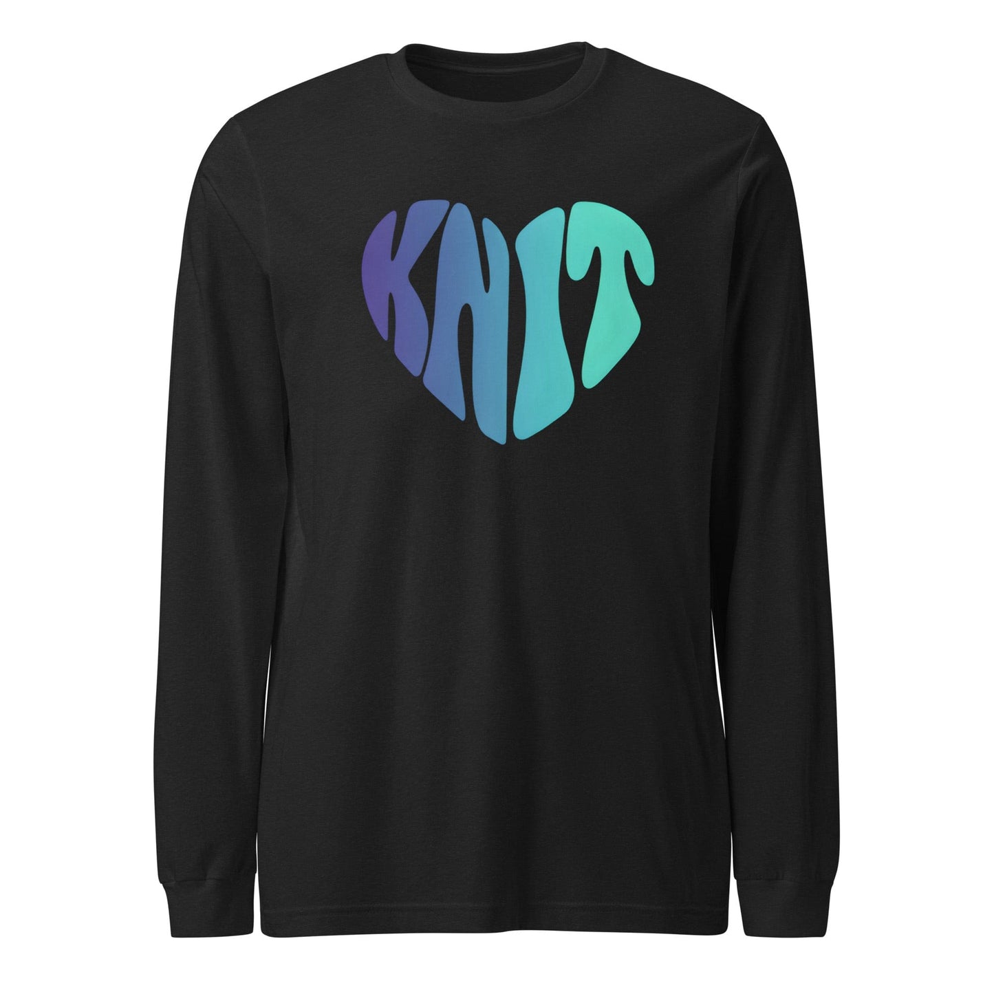Knit Heart Blues Long Sleeve Tee Black Heather / S