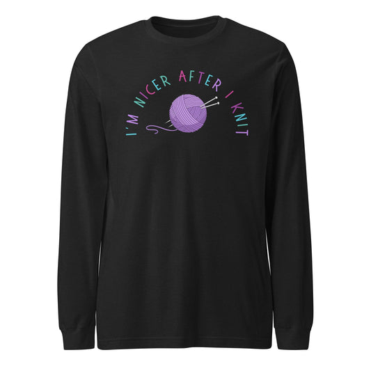 Nicer After Knit Long Sleeve Tee Black Heather / S