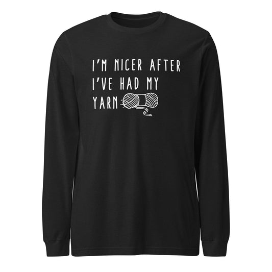 Nicer After Yarn Long Sleeve Tee Black Heather / S