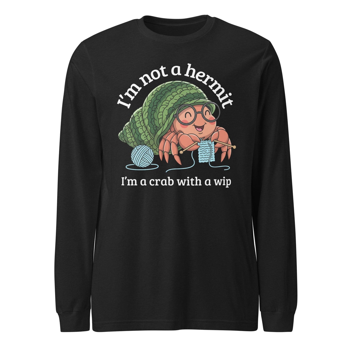 Not A Hermit Long Sleeve Tee Black Heather / S
