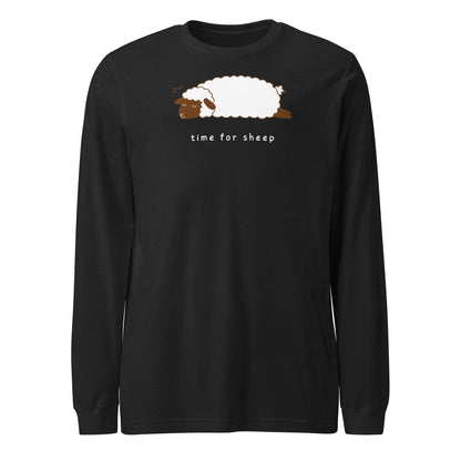 Time for Sheep Long Sleeve Tee Black Heather / S