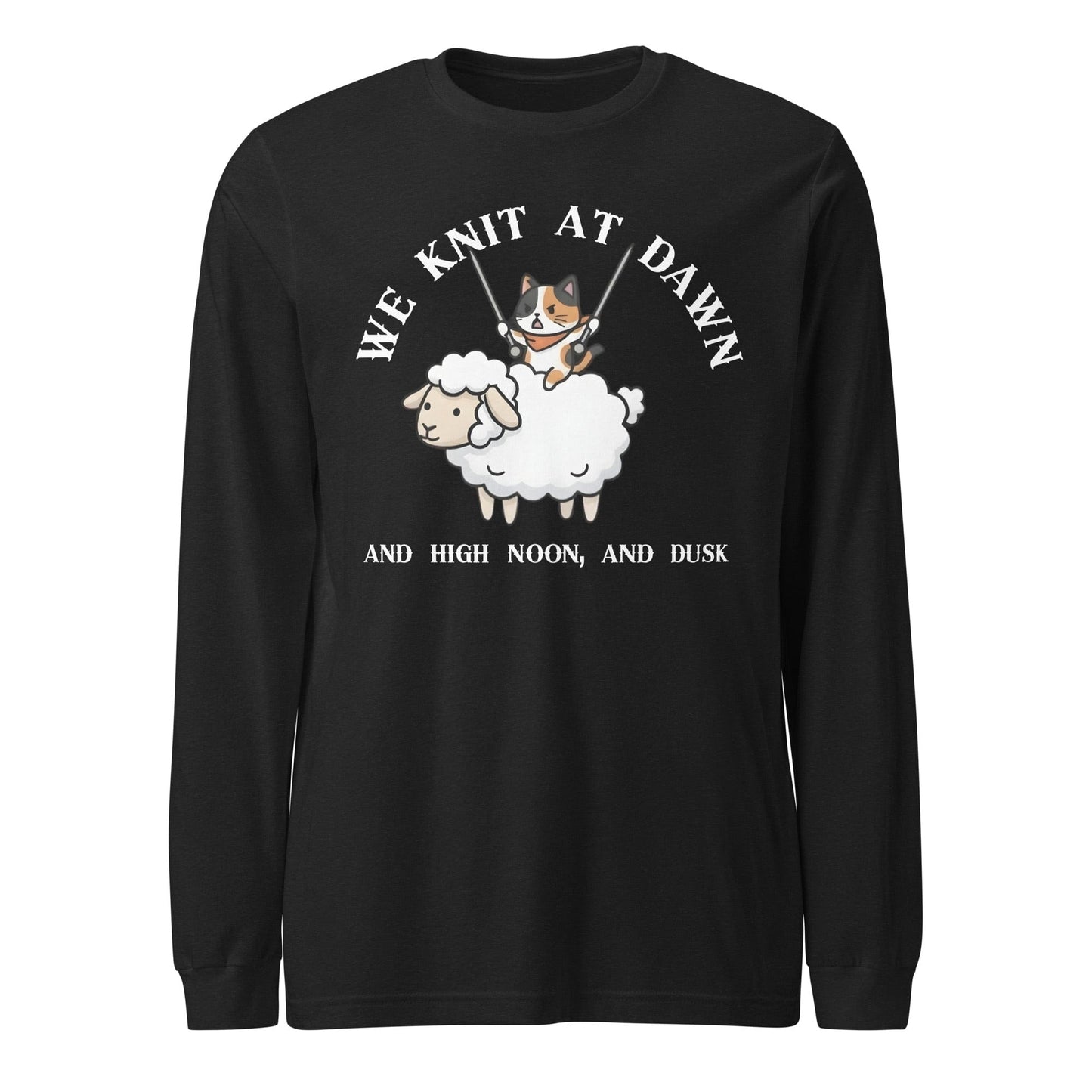 We Knit At Dawn Long Sleeve Tee Black Heather / S