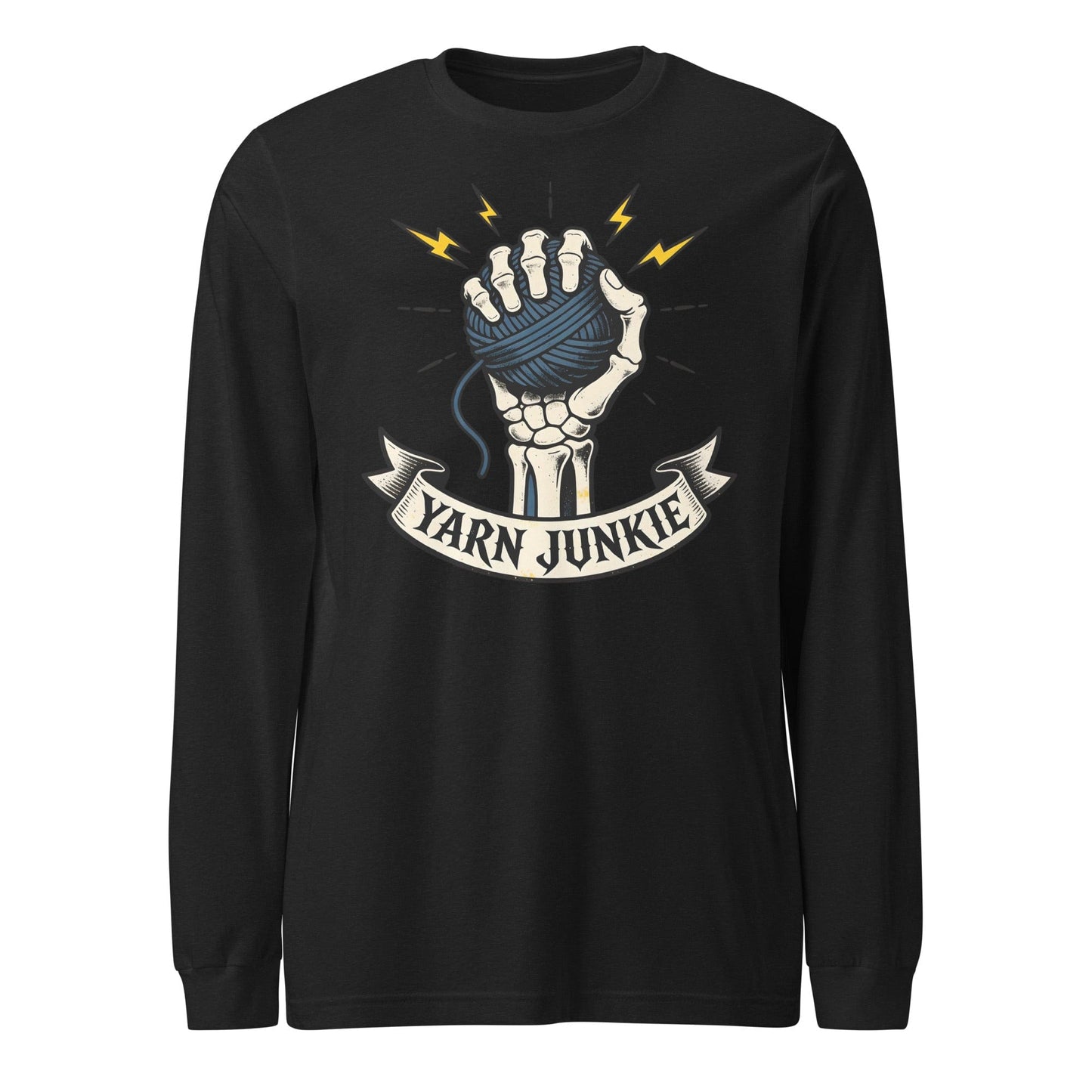 Yarn Junkie Long Sleeve Tee Black Heather / S