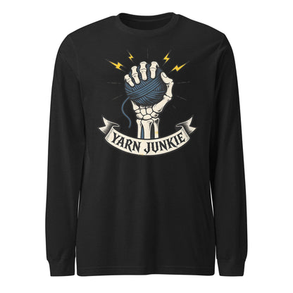 Yarn Junkie Long Sleeve Tee Black Heather / S