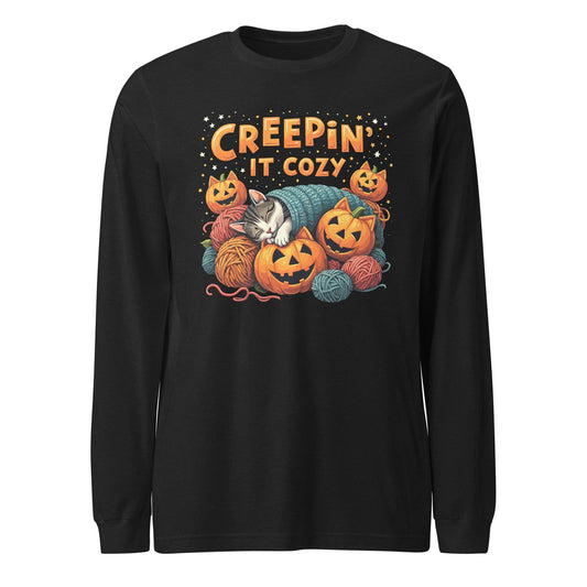 Creepin' It Cozy Long Sleeve Tee Black Heather / XS