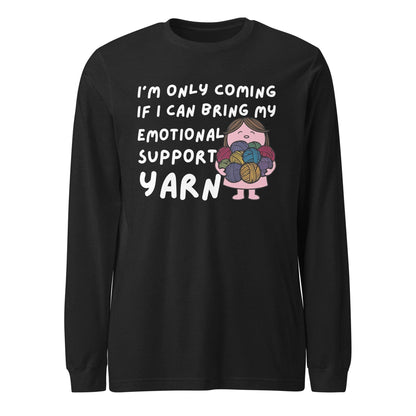 Emotional Support Long Sleeve Tee Black Heather / XS
