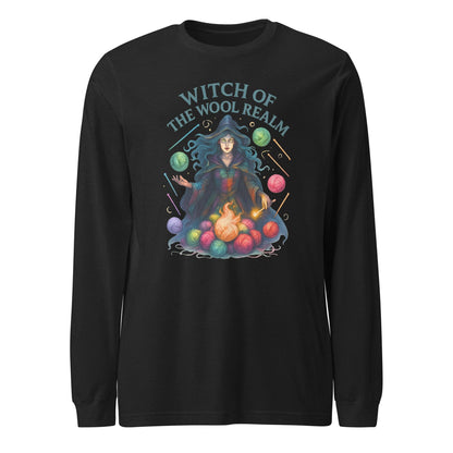 Fire Witch of the Wool Realm Long Sleeve Tee Black Heather / XS