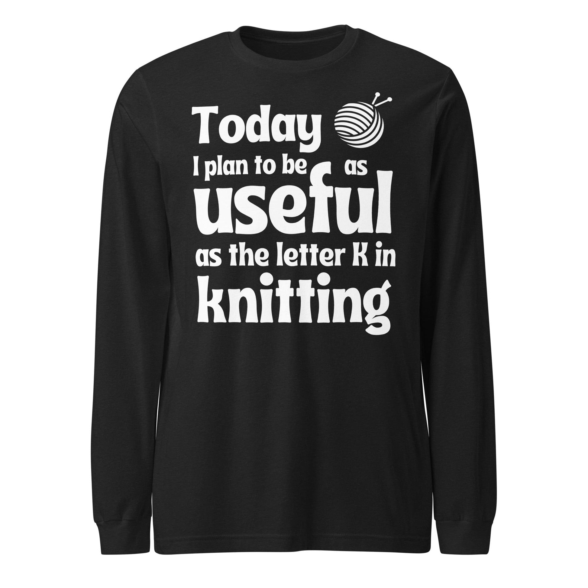 K in Knitting Long Sleeve Tee Black Heather / XS
