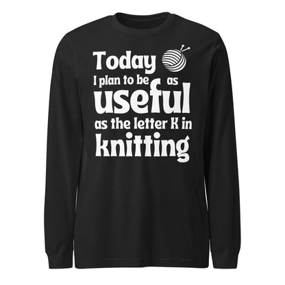 K in Knitting Long Sleeve Tee Black Heather / XS