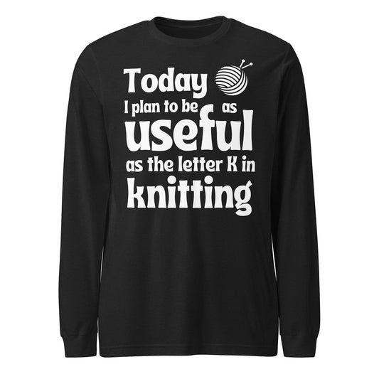 K in Knitting Long Sleeve Tee Black Heather / XS