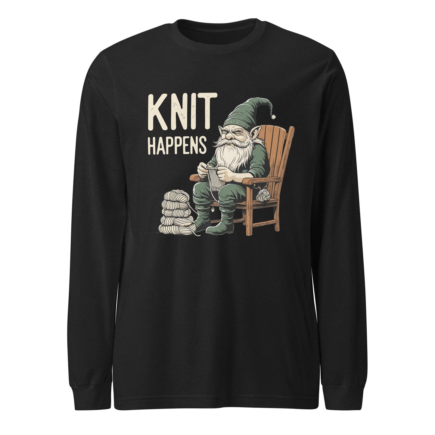 Knit Happens Long Sleeve Tee Black Heather / XS