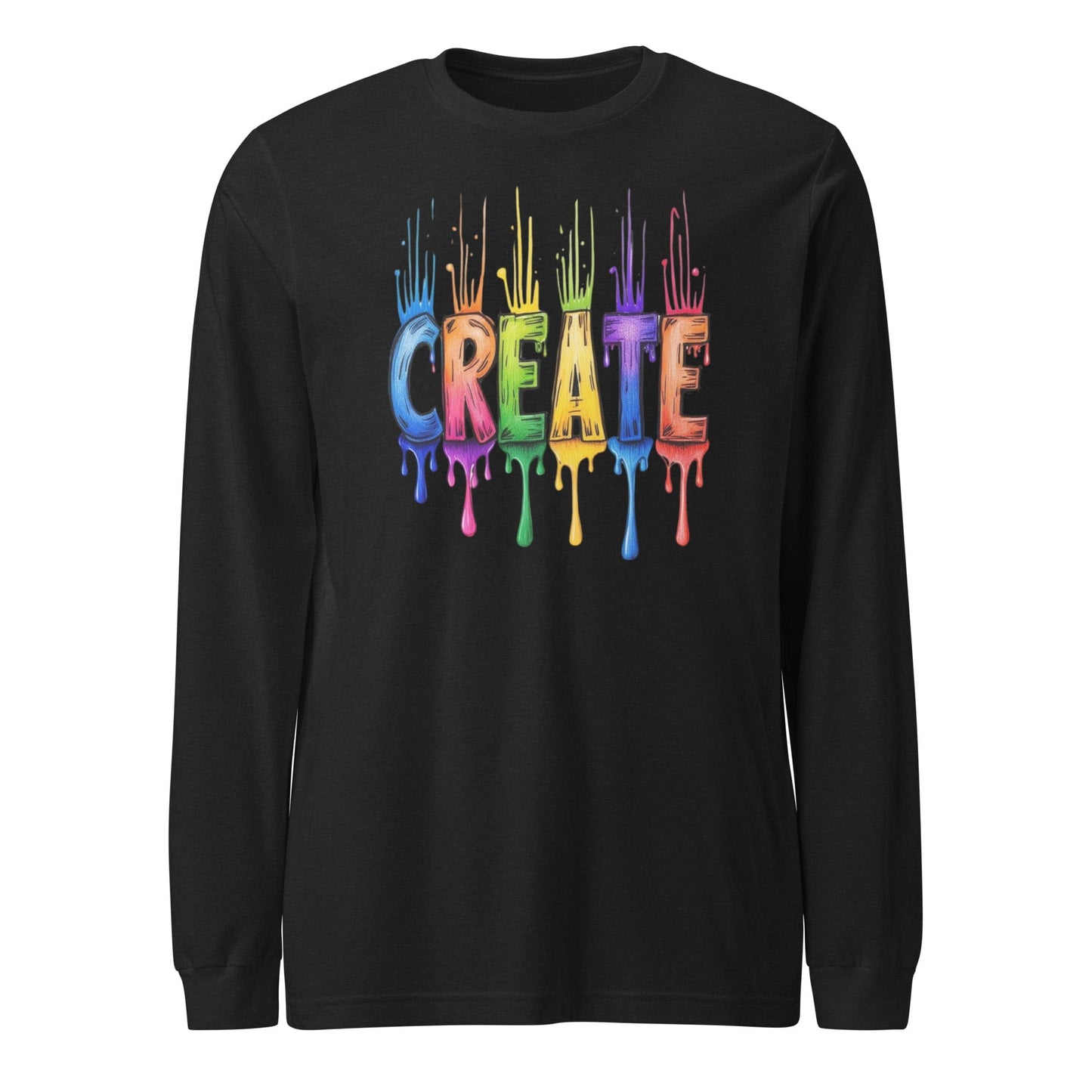 Rainbow Create Long Sleeve Tee Black Heather / XS