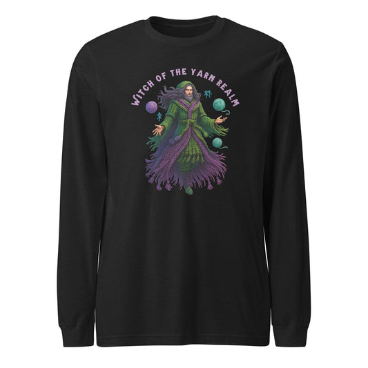 Warlock of the Yarn Realm Long Sleeve Tee Black Heather / XS