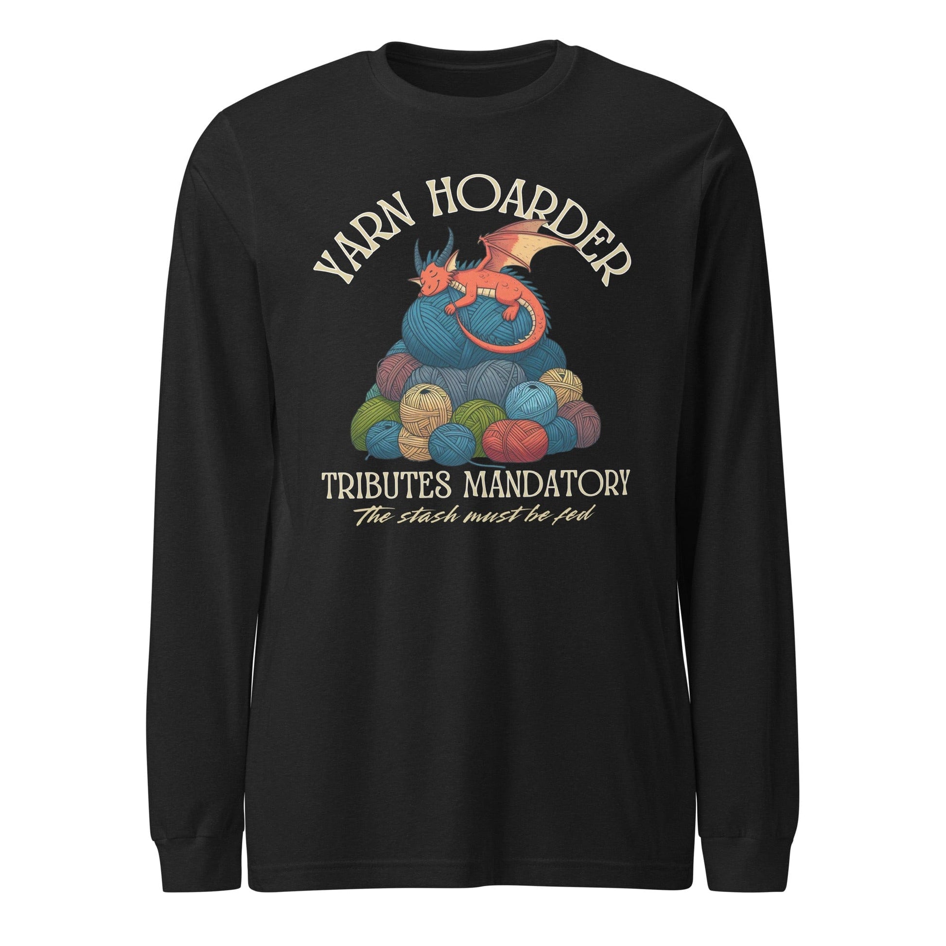 Yarn Hoarder Long Sleeve Tee Black Heather / XS