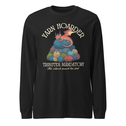 Yarn Hoarder Long Sleeve Tee Black Heather / XS