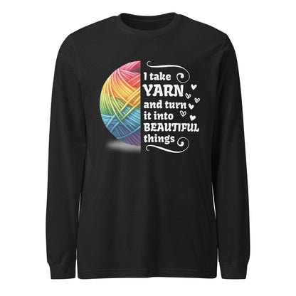 Yarn to Beauty Long Sleeve Tee Black Heather / XS