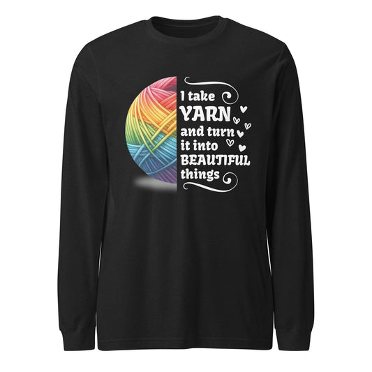 Yarn to Beauty Long Sleeve Tee Black Heather / XS