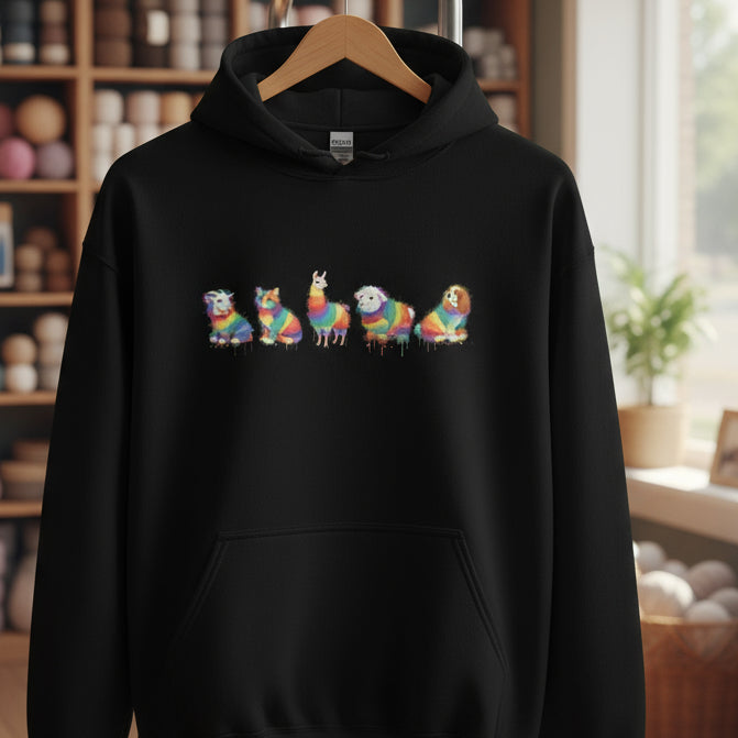 Animal Dye Splash Line Up Hoodie Black / S