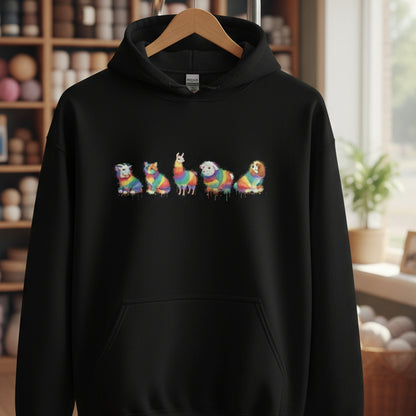 Animal Dye Splash Line Up Hoodie Black / S