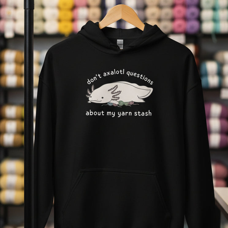 Axolotl Questions Hoodie Black / S